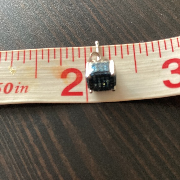 Petite Blue Diamond Earrings New - Picture 10 of 10